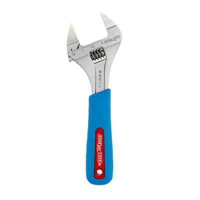 Slim Jaw WideAzz 8 in. Adjustable Wrench with Code Blue Comfort Grip