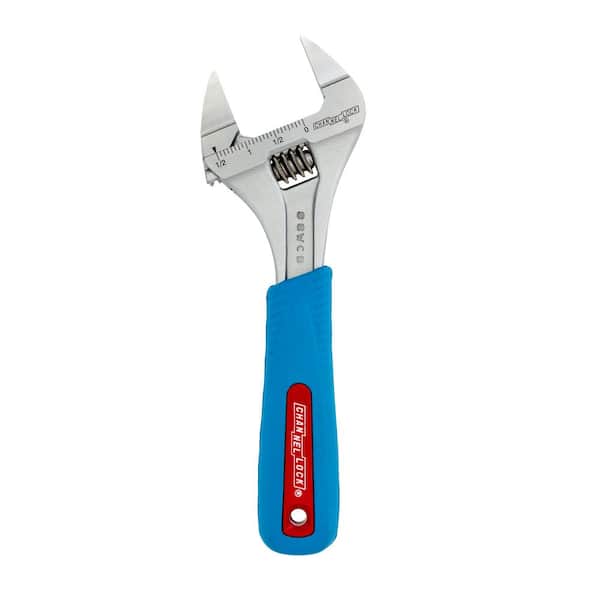 Channellock Slim Jaw WideAzz 8 in. Adjustable Wrench with Code Blue Comfort Grip