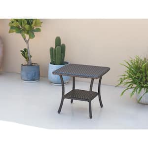 Brentwood Full-Woven Wicker Patio Side Table Coffee Table