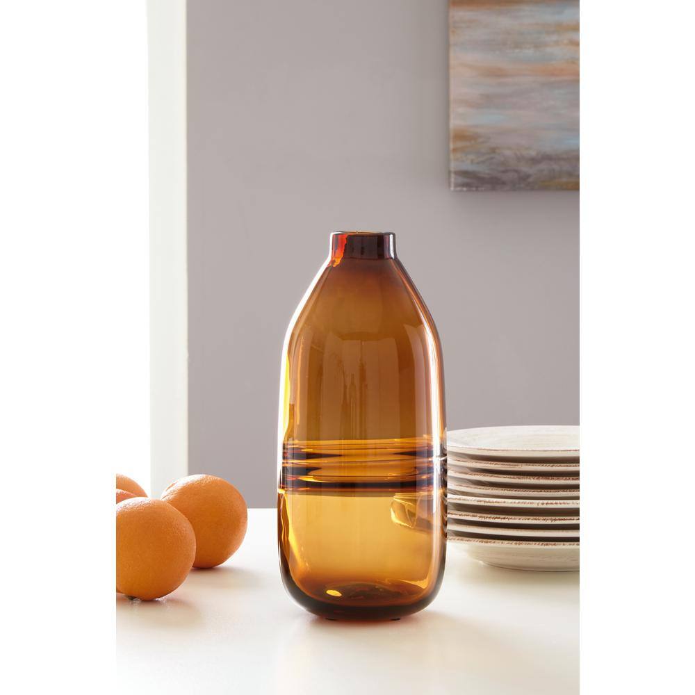 Amber Glass Contemporary Decorative Vase