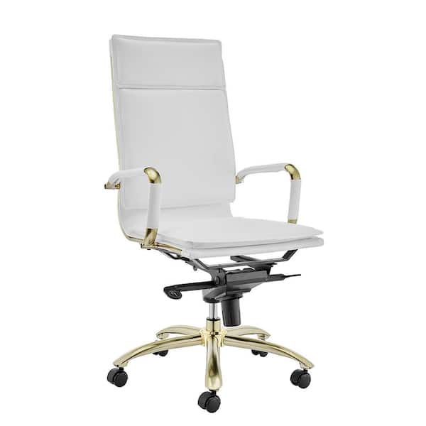 White office chair with gold base Clearance