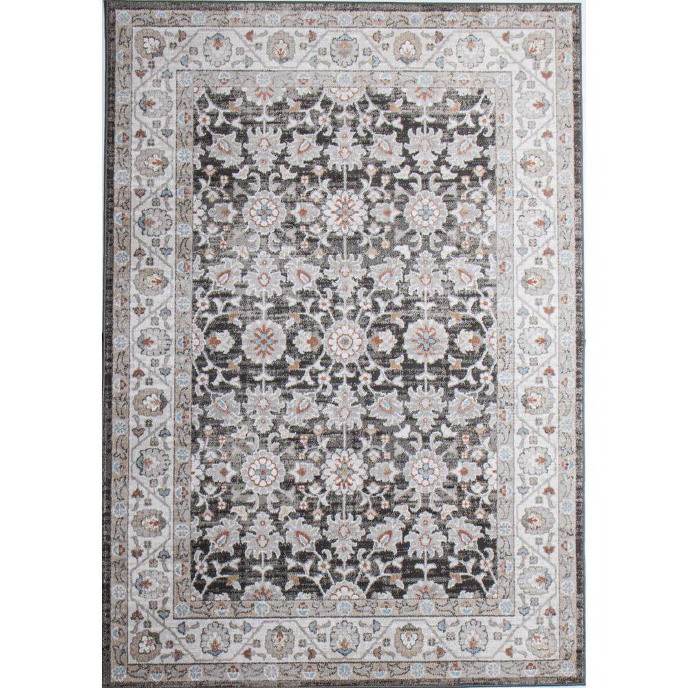 Ashland Charcoal 5 ft. x 8 ft. (5 ft. x 7 ft. 6 in.) Floral Transitional Ar