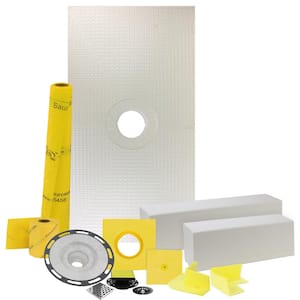 Pro GEN II 32 in. x 60 in. Tile Shower Waterproofing Kit with Center Drain and ABS Flange