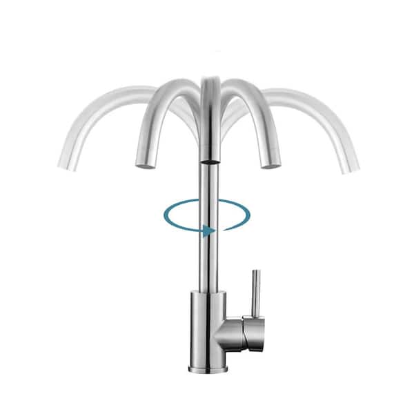 UPIKER Single Handle Deck Mount Standard Kitchen Faucet with Soap Dispenser and 3 Modes in Brushed Nickel