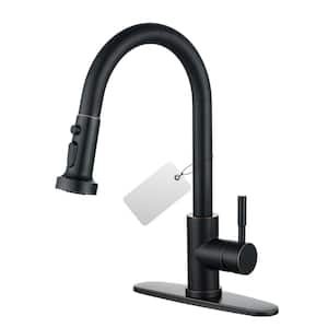 Single Handle Deck Mount Gooseneck Pull Down Sprayer Kitchen Faucet in Oil Rubbed Bronze