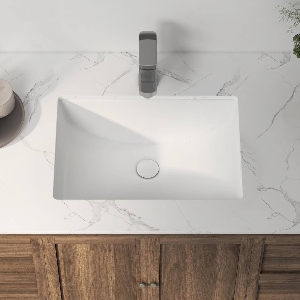 Denbigh 21'' White Ceramic Rectangular Undermount Sink