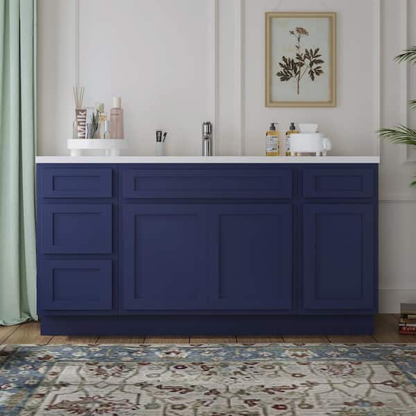 Vanity Art 66 in. W x 21 in. D x 32.5 in. H Bath Vanity Cabinet without Top in Blue