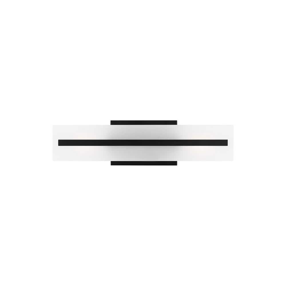 Northcross 17.875 in. Small 2-Light Midnight Black Vanity Light with Satin Etched Glass Shade price history on PriceWatchPro