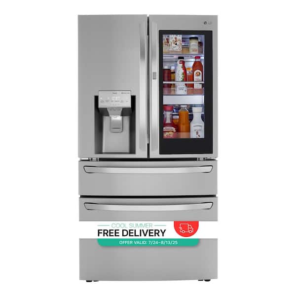 23 cu. ft. Smart French Door Refrigerator InstaView, Door-In-Door & Craft Ice, PrintProof Stainless Steel, Counter Depth