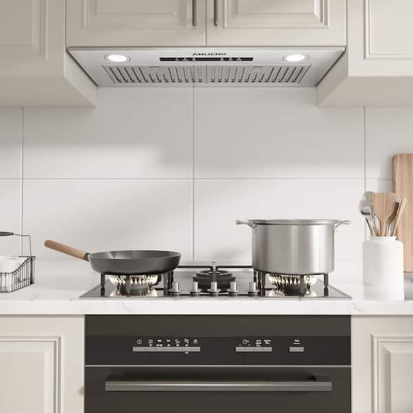 36 in. 600 CFM Convertible Ducted to Ductless Insert Range Hood in Stainless Steel with Baffle Filter, LED Lighting