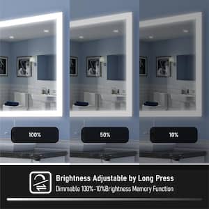 84 in. W x 42 in. H Oversized Rectangular Frameless LED Anti-Fog Wall Mount Bathroom Vanity Mirror