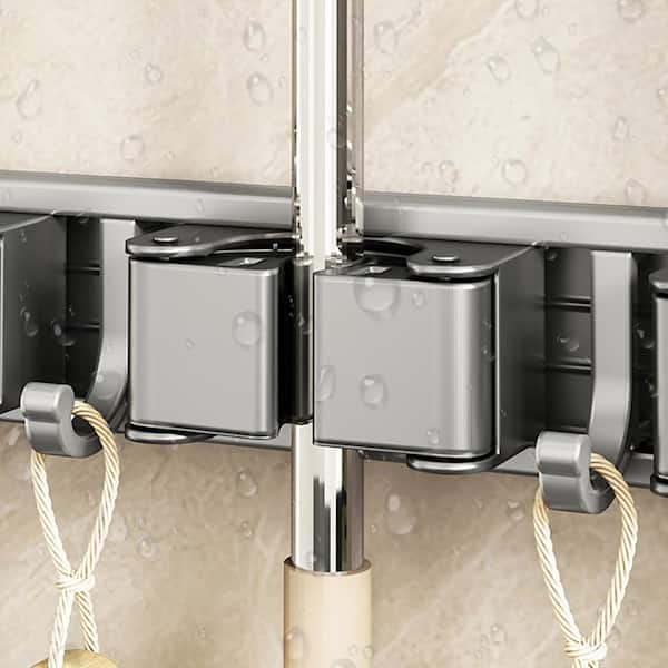 QcoQce Broom Holder Wall Mounted Garden Tool Rack Organizer, Modern