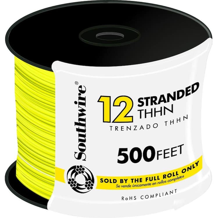 Southwire 500 ft. 12-Gauge Yellow Stranded CU THHN Wire