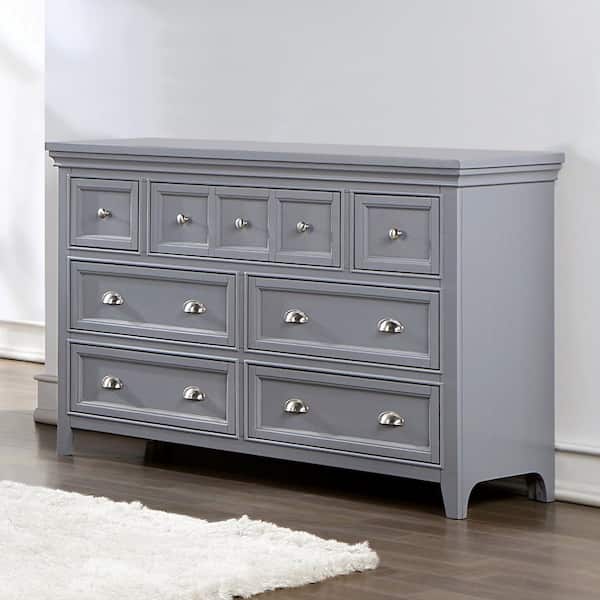 Ranchero 7-Drawer Gray Dresser (36 in. H X 56 in. W X 18 in. D)
