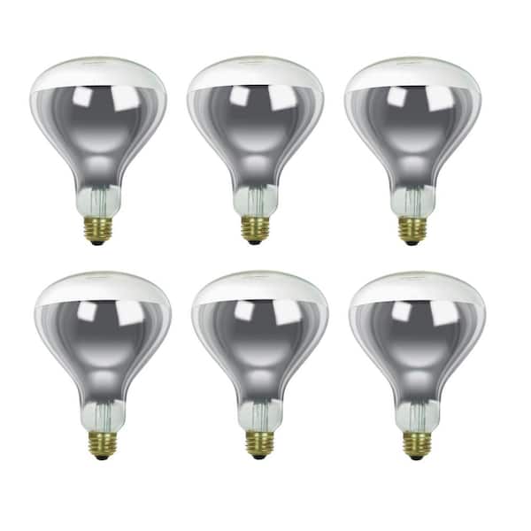 Sunlite 125-Watt R40 Heat Lamp E26 Medium Base Incandescent Light Bulb 2600K (6-Pack)