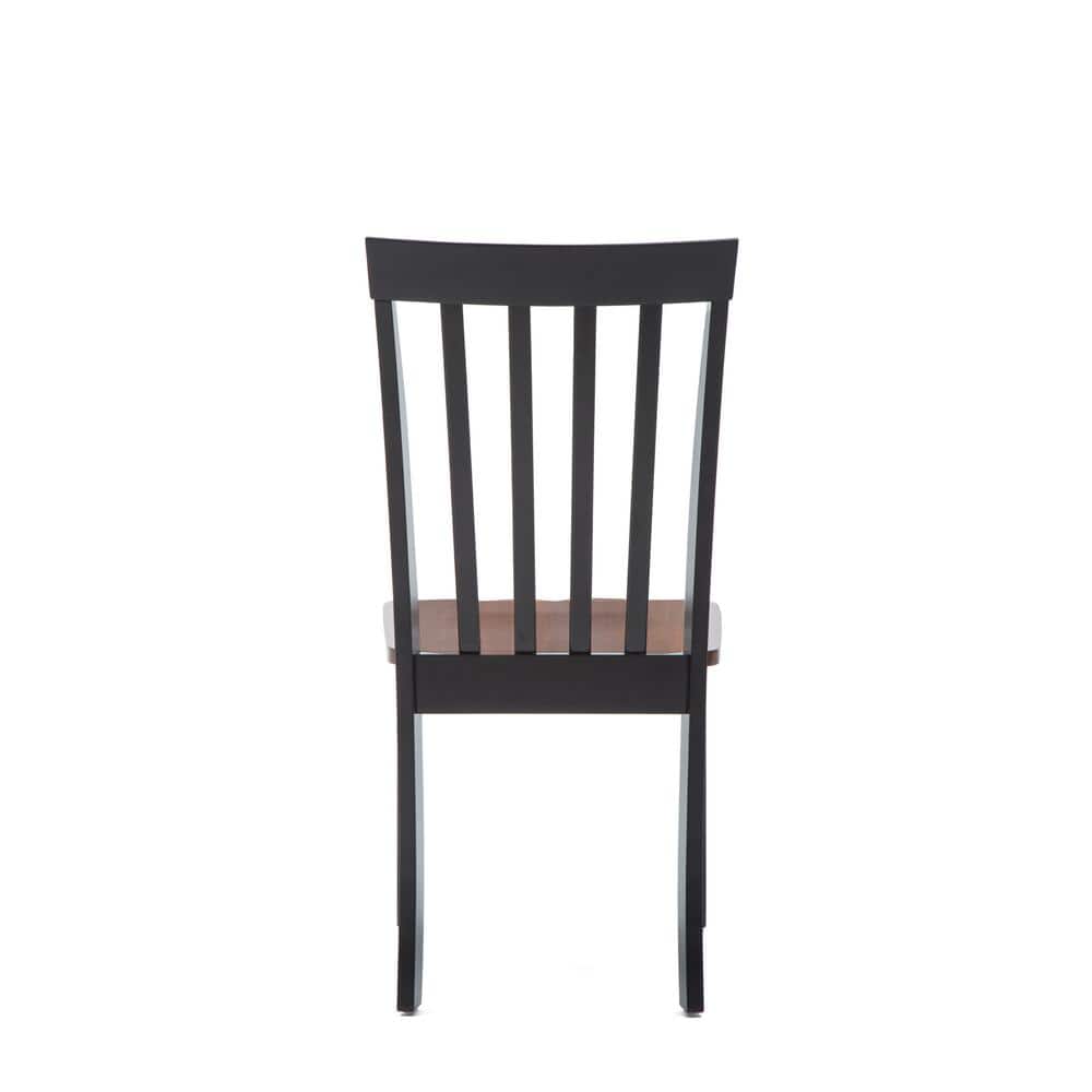 Black and Cherry Wood Transitional Side Chair Set