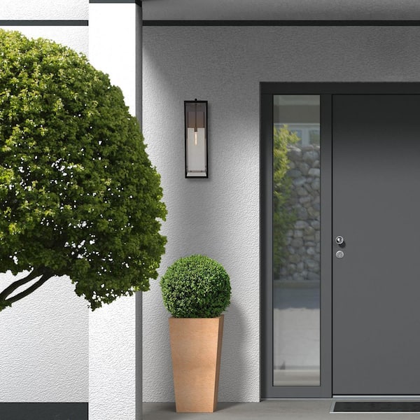 Harris 30 in. Black Finish Indoor/Outdoor Hardwire Wall Lantern Sconce w/ No Bulbs Included