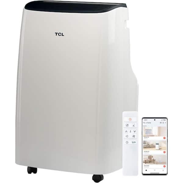 7,000 (DOE) BTU Smart Portable Air Conditioner Cools 300 sq. ft. with Dehumidifier Remote and Wi-Fi in White