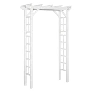 White 84.50 in. x 23.50 in. Wooden Garden Arbor Wedding and Ceremony Outdoor Garden Arch Trellis for Climbing Vines