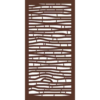 4 ft. x 2 ft. Espresso Brown Decorative Composite Fence Panel in Bamboo Design