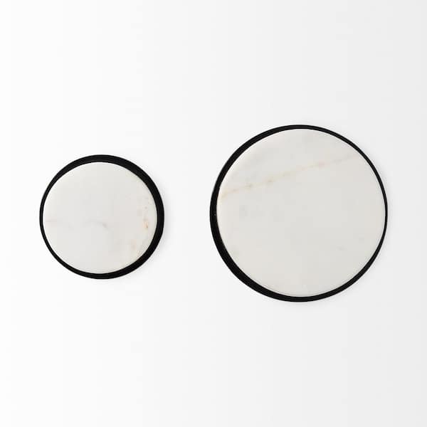 Mercana Sophia 5.0 L x 5.0 W x 3.0 H White Marble Set of 2 Wall Hooks