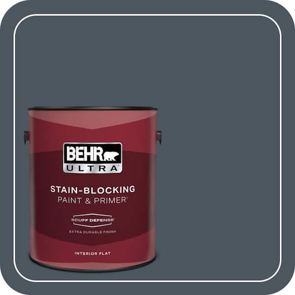 BEHR ULTRA 1 gal. #N480-7 Midnight Blue Extra Durable Flat Interior Paint & Primer