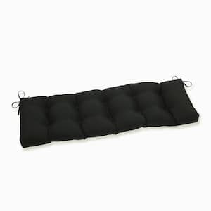 Solid Rectangular Outdoor Bench Cushion in Black