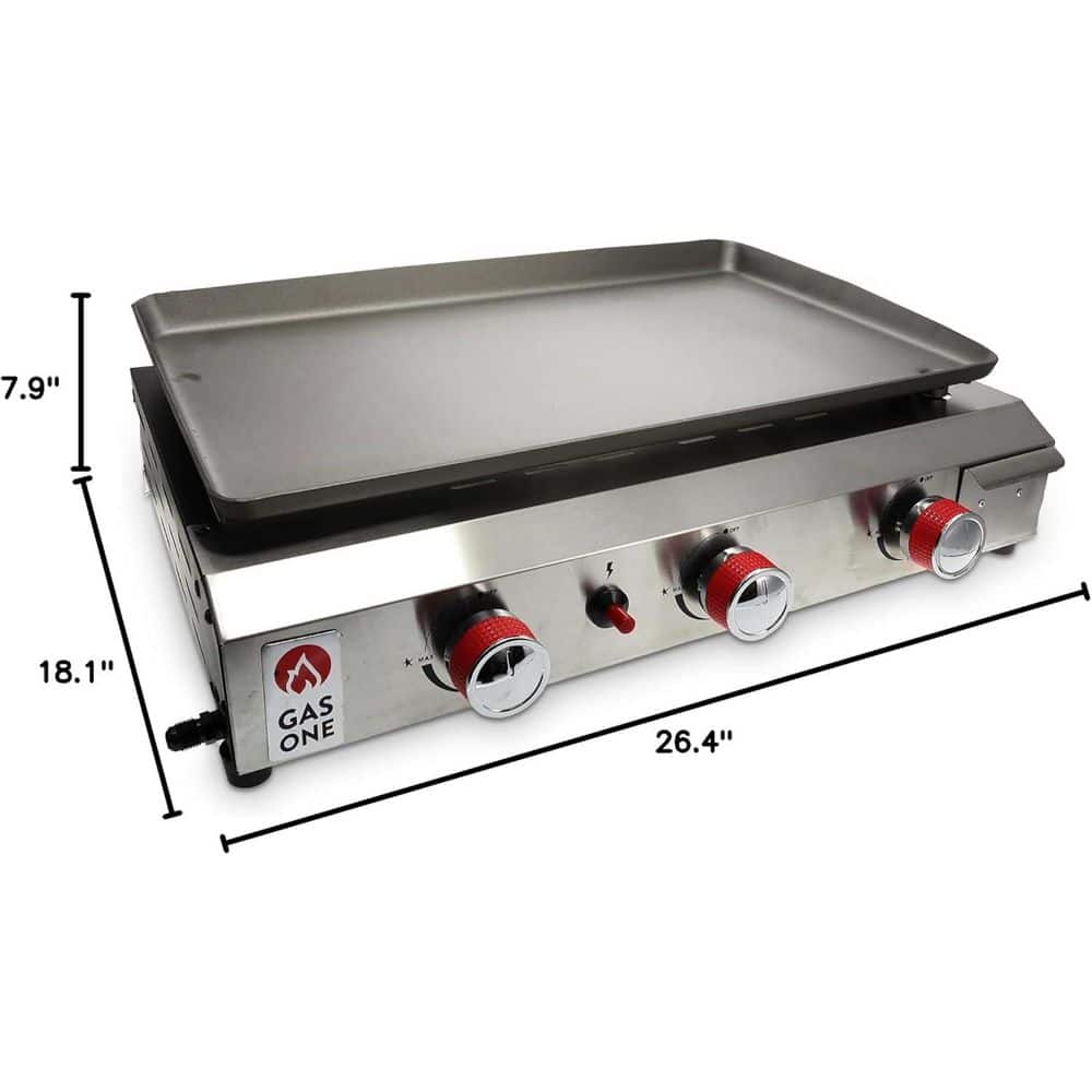 Stainless Steel 3-Burner Propane Portable Tabletop Grill