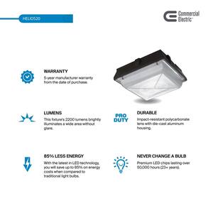 Helios 150-Watt Equivalent Integrated LED Dark Bronze Outdoor Security Canopy and Area Light with 2200 Lumens (4-Pack)