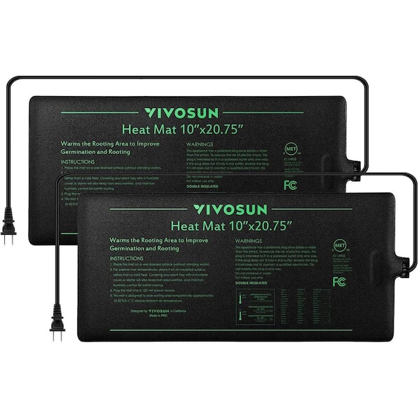 VIVOSUN 10 in. x 20.75 in. Durable Waterproof Seedling Heat Mat (2-Pack)