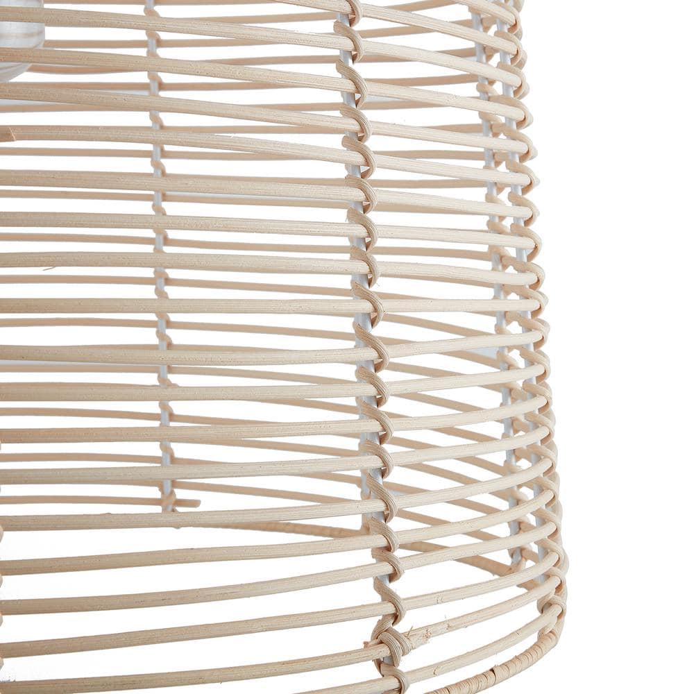 Formosa 20" Natural Rattan Cage Pendant Lamp with Warm Glow