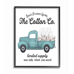 Toilet Paper Bathroom Sign Cotton Truck By Lettered and Lined Framed Print Country Texturized Art 24 in. x 30 in.
