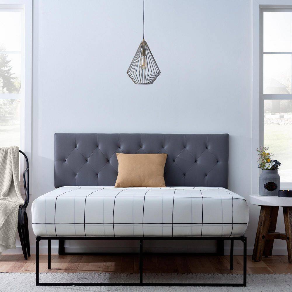 Brookside Avery Adjustable Gray Faux Leather King Headboard