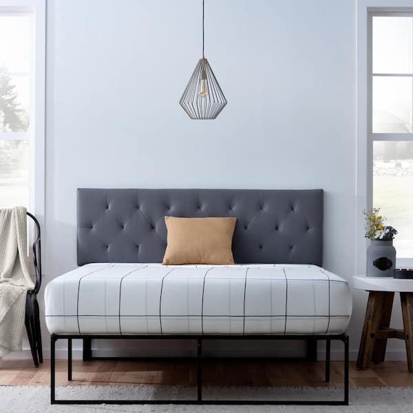 Brookside Avery Adjustable Gray Faux Leather Queen Headboard