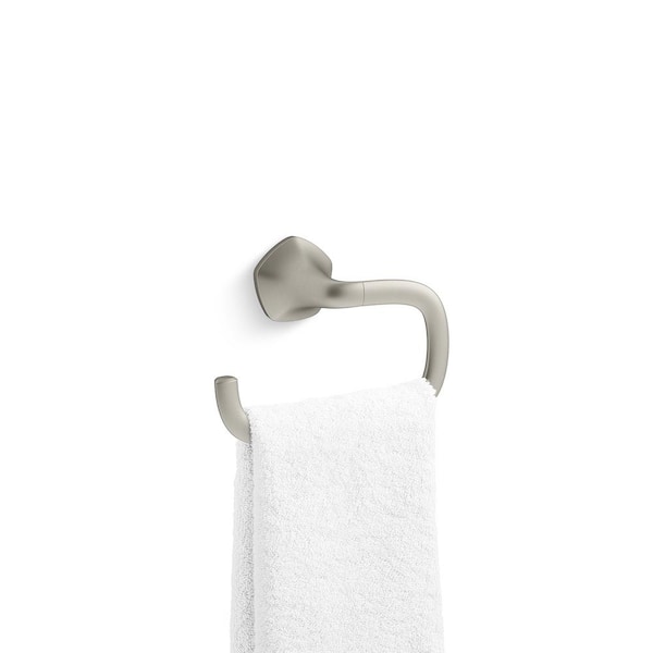 Wall Mounted Sundae Towel Ring in Vibrant Brushed Nickel