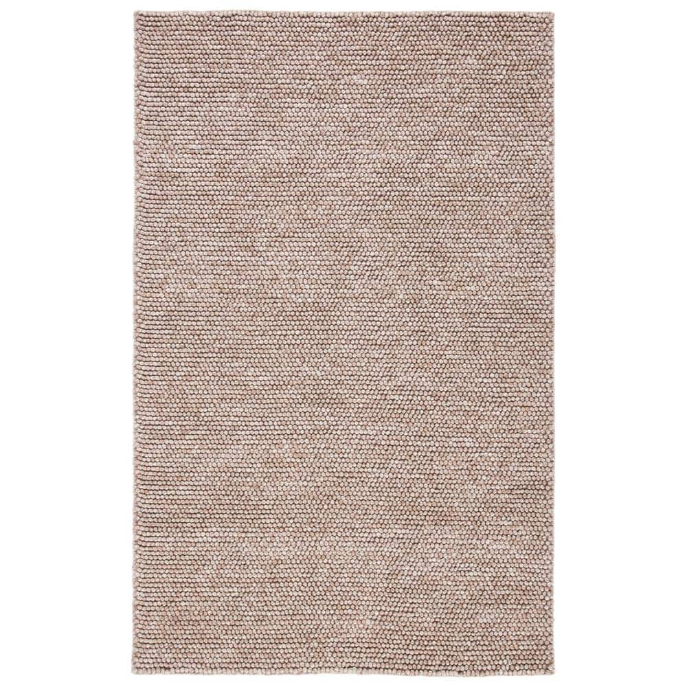 Natura Brown Hand Woven Wool Area Rug, 5' x 8'