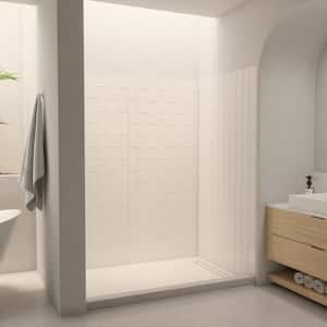 QWALL-VS 60 in. W x 76 in. H x 41.5 in. D 4-Piece Glue-Up Acrylic Alcove Shower Backwalls in White