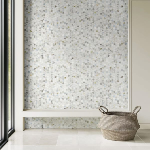 Cloudland Round Pattern 12 in. x 12 in. x 10mm Polished Marble Mosaic Floor and Wall Tile (10.2 sq. ft. /Case)