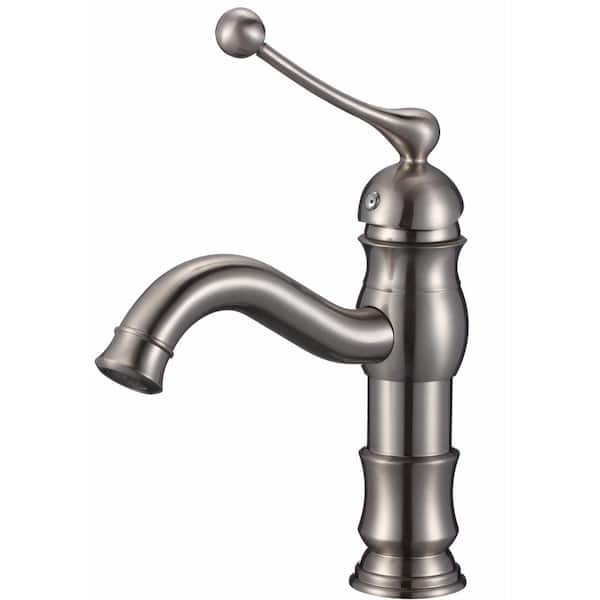 Unbranded Roxy Single Handle High Arc Deck Mount Bathroom Faucet with Deckplate included in Nickel 3 in. W 16GS-28739