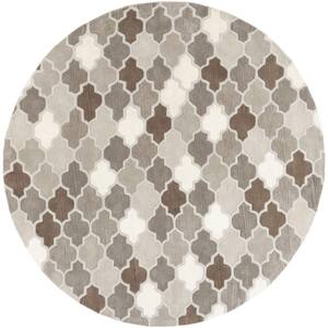 Junsele Gray 8 ft. x 8 ft. Round Indoor Area Rug
