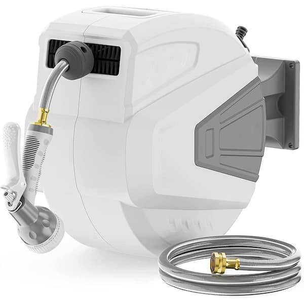 Cubilan 1/2 in. Dia x 100 ft. Wall Mounted Hose Reel with 9-Function Sprayer Nozzle