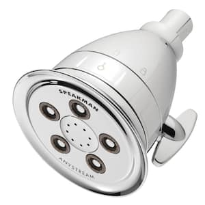 3-Spray 4.1 in. Single Wall Mount Low Flow Fixed Adjustable Shower Head in Polished Chrome