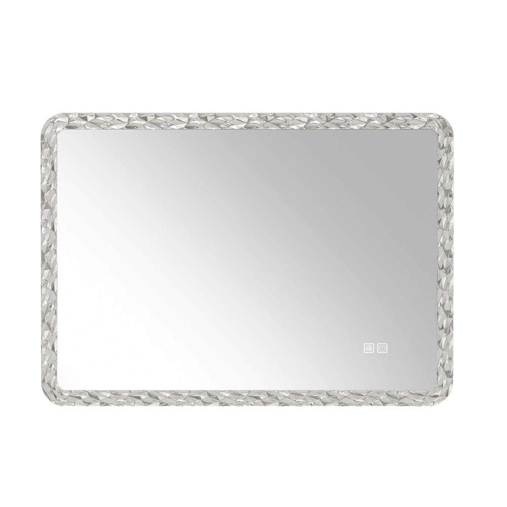 38.58 in. W x 25.2 in. H Modern LED Lighted Mirror with Anti-Fog, Adjustabl