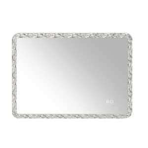 38.58 in. W x 25.2 in. H Modern LED Lighted Mirror with Anti-Fog, Adjustable Brightness Function, Crystal Acrylic Frame