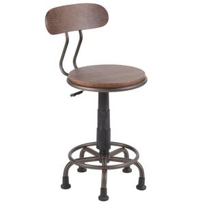 Dakota Antique Metal and Espresso Wood Task Chair