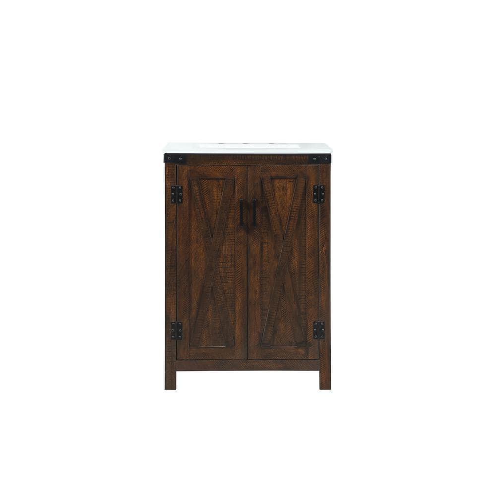 Timeless Home 24 in. W x 19 in. D x 34 in. H Bath Vanity in Expresso with I