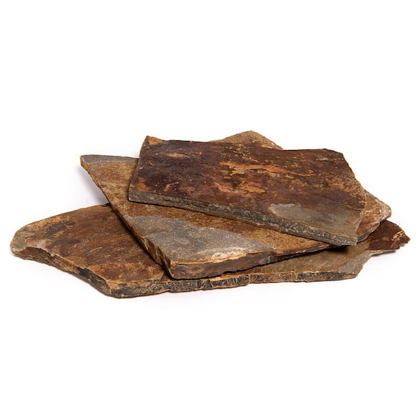 14 in. x 12 in. x 2 in. 60 sq. ft. Autumn Flame Natural Flagstone for Landscape, Gardens and Pathways
