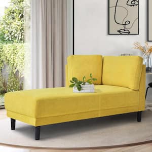 65.25 in. Square Arm Fabric Rectangle Sofa, Sofa Bed in. Yellow