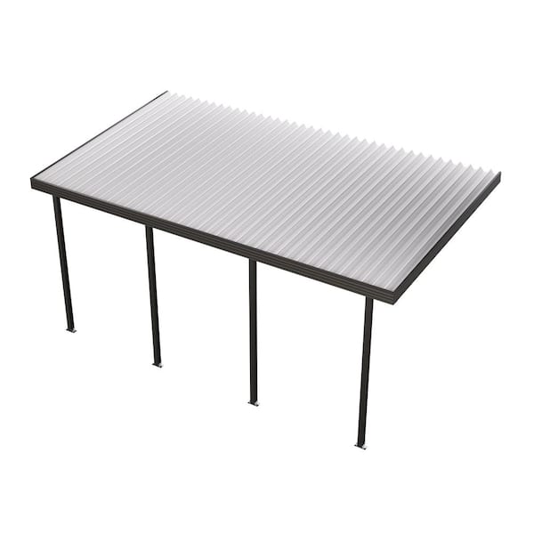 20ft. x 10ft. Dark Bronze Aluminum Frame White Roof Patio Cover, 20 lbs. Snow Load