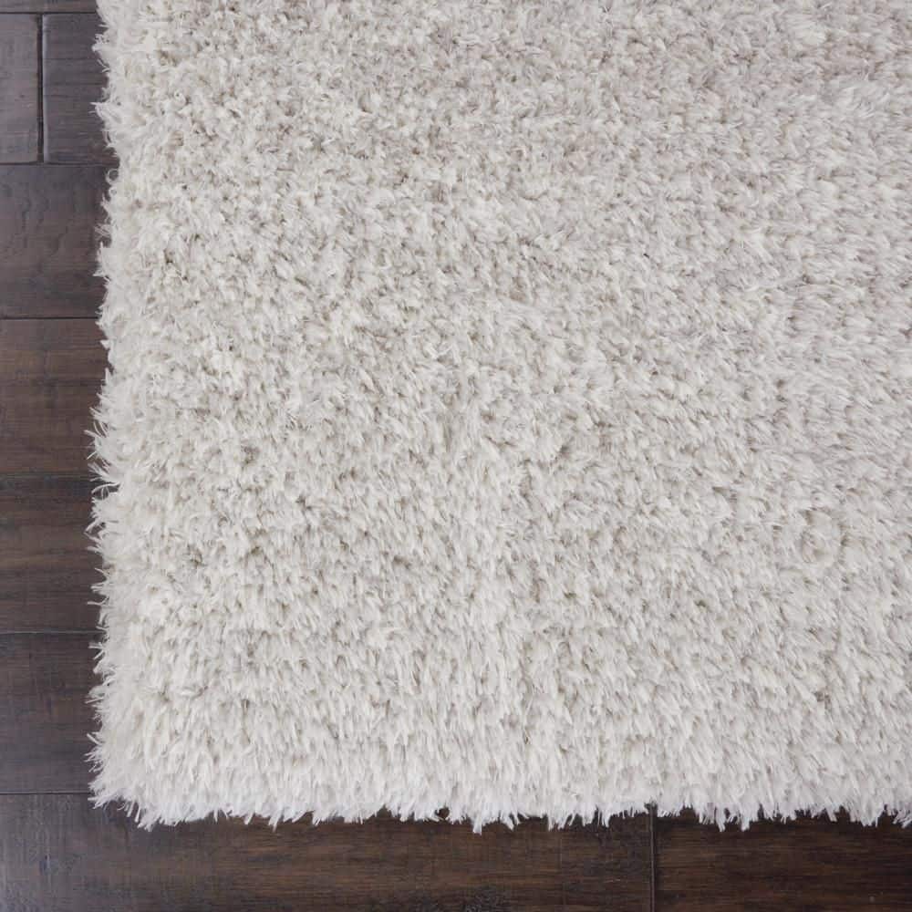 Light Grey 5' x 7' Hand-Knotted Shag Area Rug